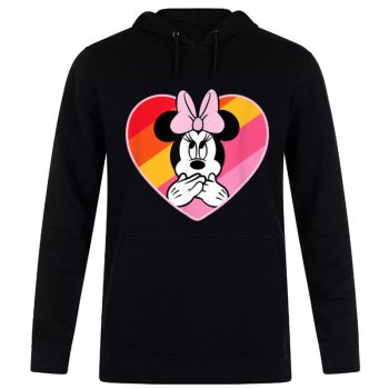 Disney Minnie Mouse Oops Rainbow Heart Unisex Pullover Hoodie