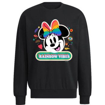 Disney Minnie Mouse Pride Rainbow Vibes Doodles Unisex Sweatshirt