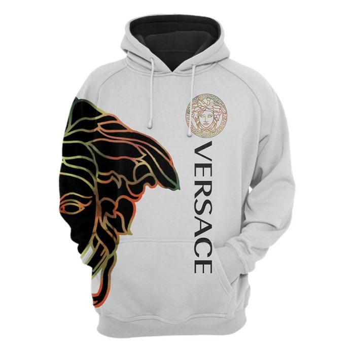 Gianni Versace White Unisex 3D Hoodie For Men Women Luxury Pullover IHT1054