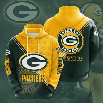 Green Bay Packers Go Pack Go 3D Unisex Pullover Hoodie - Dark Green Yellow IHT2332