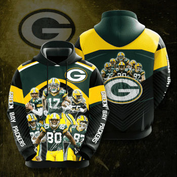 Green Bay Packers Legends 3D Unisex Pullover Hoodie - Black Dark Green IHT2264