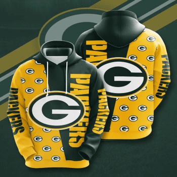 Green Bay Packers Logo 3D Unisex Pullover Hoodie - Dark Green Yellow IHT2538