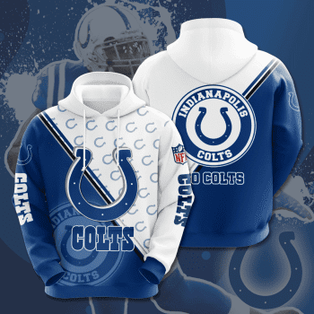 Indianapolis Colts Logo Go Colts 3D Unisex Pullover Hoodie - Blue White IHT2308