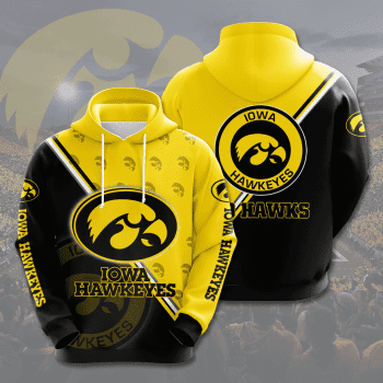 Iowa Hawkeyes 3D Unisex Pullover Hoodie - Black Yellow IHT2530