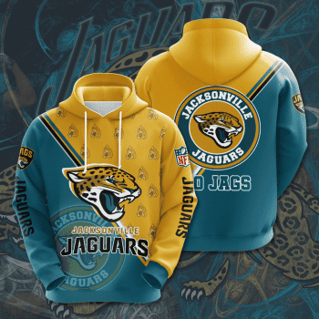 Jacksonville Jaguars Go Jags 3D Unisex Pullover Hoodie - Teal Yellow IHT2385