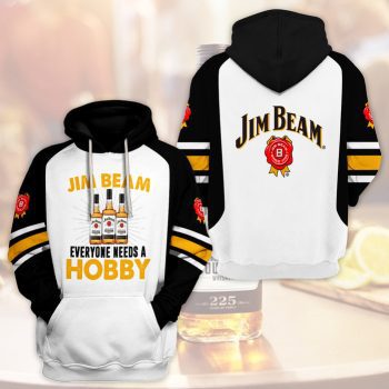 Jim Beam Unisex 3D Pullover Hoodie - White IHT2174