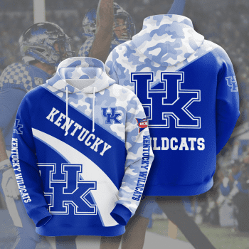 Kentucky Wildcats 3D Camo Unisex Pullover Hoodie - Neon Blue IHT1710