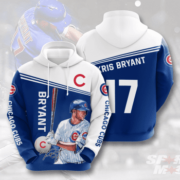 Kris Bryant 17 Chicago Cubs 3D Unisex Pullover Hoodie - Blue White IHT2692