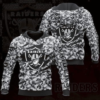 Las Vegas Raiders 3D Unisex Pullover Hoodie - Black Camo IHT1796