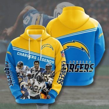 Los Angeles Chargers Legends 3D Unisex Pullover Hoodie - Blue Yellow IHT2484