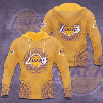 Los Angeles Lakers Mandala Pattern 3D Unisex Pullover Hoodie - Yellow IHT1793