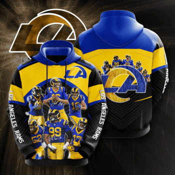 Los Angeles Rams Football Team Signatures Unisex 3D Pullover Hoodie - Black IHT1664