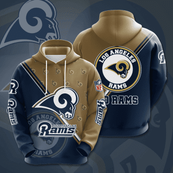 Los Angeles Rams Logo Go Rams 3D Unisex Pullover Hoodie - Navy IHT2256