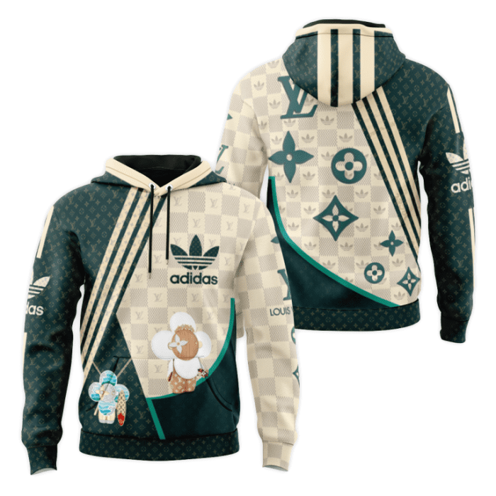 Louis Vuitton Adidas Unisex Pullover 3D Hoodie Luxury Brand Gifts 2023-24 IHT3101