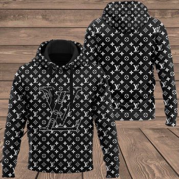 Louis Vuitton Black Unisex 3D Hoodie For Men Women LV Luxury Pullover IHT1181