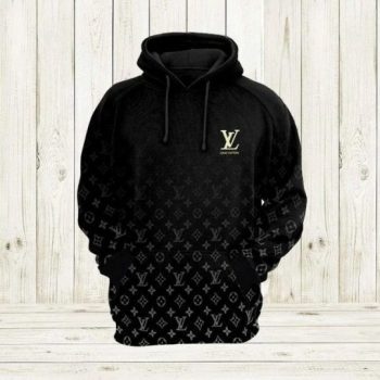Louis Vuitton Black Unisex 3D Hoodie For Men Women Luxury Pullover LV IHT1018