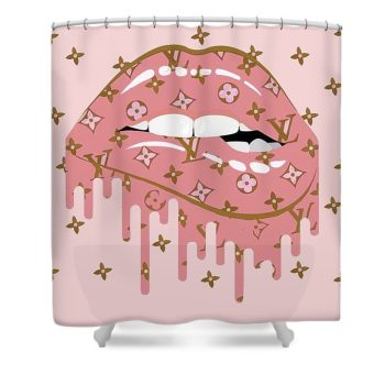 Louis Vuitton Lip Luxury Shower Curtain