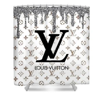 Louis Vuitton Logo Luxury Shower Curtain