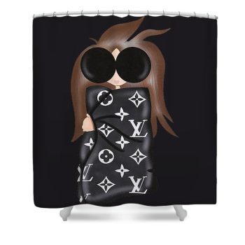 Louis Vuitton Luxury Shower Curtain Black