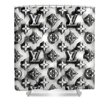 Louis Vuitton Luxury Shower Curtain Black And White