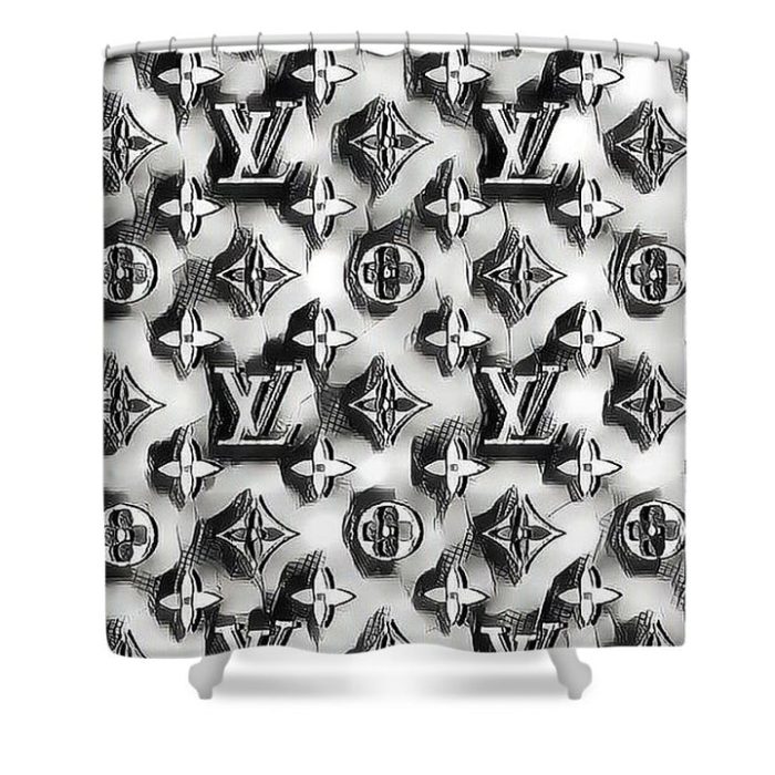Louis Vuitton Luxury Shower Curtain Black And White