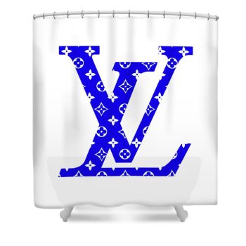 Louis Vuitton Luxury Shower Curtain Blue Lv