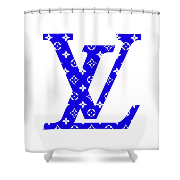 Louis Vuitton Luxury Shower Curtain Blue Lv