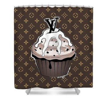 Louis Vuitton Luxury Shower Curtain Cupcake