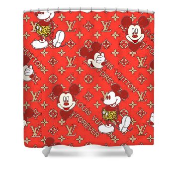 Louis Vuitton Luxury Shower Curtain Disney