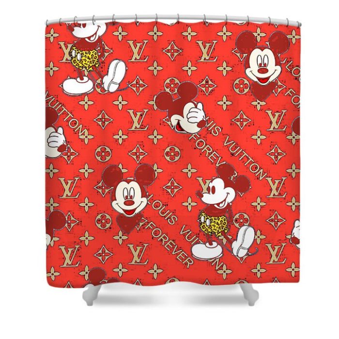 Louis Vuitton Luxury Shower Curtain Disney