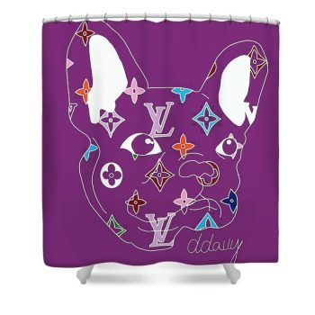 Louis Vuitton Luxury Shower Curtain Dog