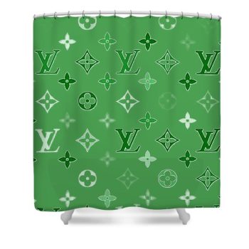 Louis Vuitton Luxury Shower Curtain Green