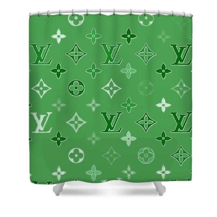 Louis Vuitton Luxury Shower Curtain Green