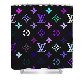 Louis Vuitton Luxury Shower Curtain Grey