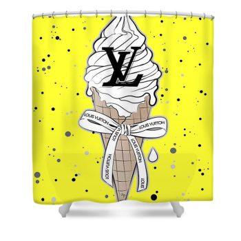 Louis Vuitton Luxury Shower Curtain Ice Cream
