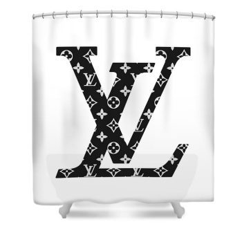 Louis Vuitton Luxury Shower Curtain LV Black And White