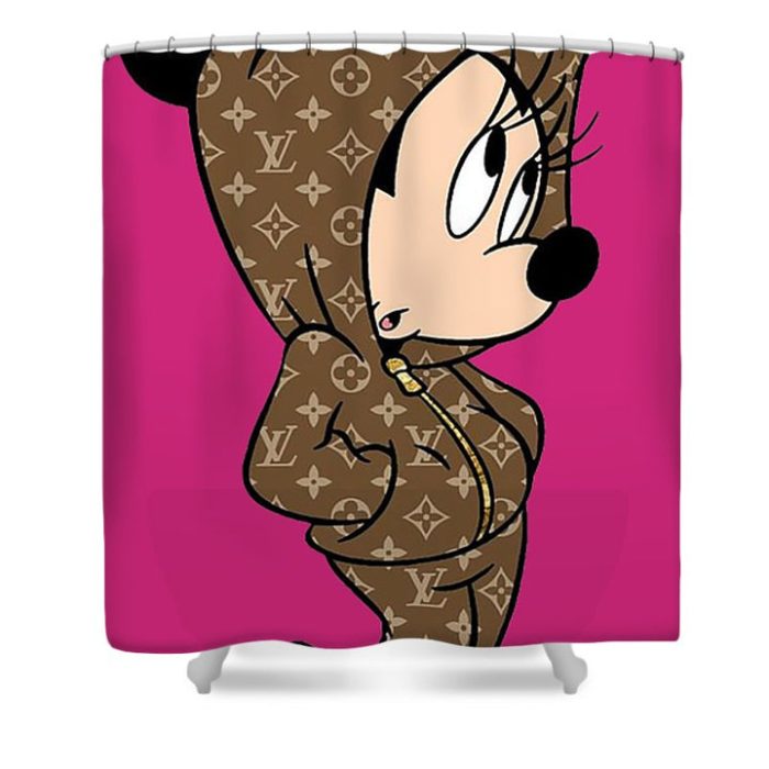 Louis Vuitton Luxury Shower Curtain Mickey Mouse
