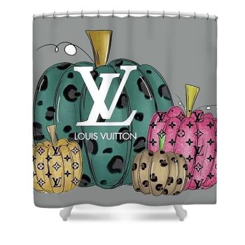 Louis Vuitton Luxury Shower Curtain Pumpkin