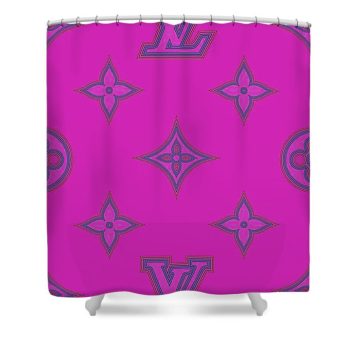 Louis Vuitton Luxury Shower Curtain Purple