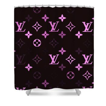 Louis Vuitton Luxury Shower Curtain Purple And Black