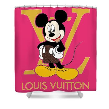Louis Vuitton Luxury Shower Curtain Red
