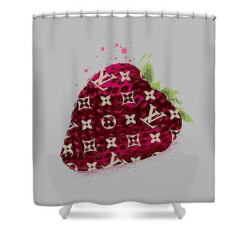 Louis Vuitton Luxury Shower Curtain Strawberry