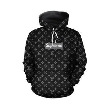 Louis Vuitton Supreme Monogram Unisex 3D Hoodie For Men Women Luxury Pullover LV IHT1036