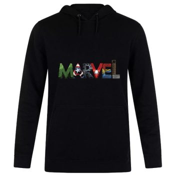 Marvel Avengers Character Text Portrait Unisex Pullover Hoodie