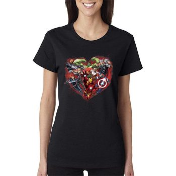Marvel Avengers He Group Shot Valentine Women Lady T-Shirt