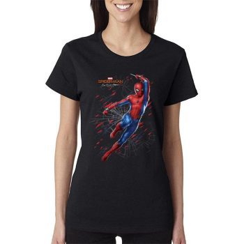 Marvel Spider-Man Far From Home Web Swing Shatter Portrait Women Lady T-Shirt