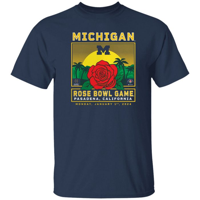 Michigan College Football Playoff 2024 Rose Bowl Unisex T-Shirt