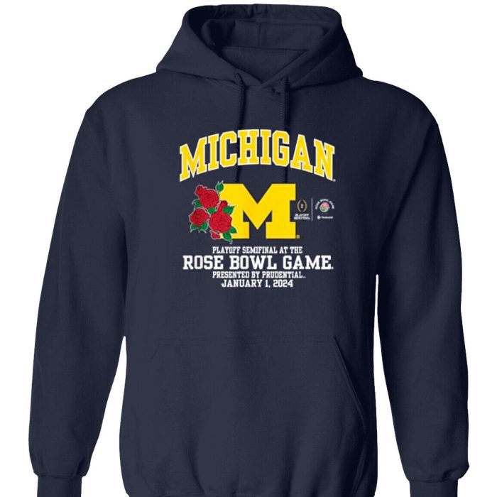 Michigan Rose Bowl 2024 Cfp Semi Football Flower Unisex Pullover Hoodie