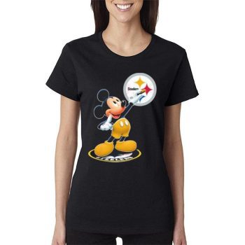 Mickey Mouse Nfl Pittsburgh Steelers Logo 2023 Women Lady T-Shirt