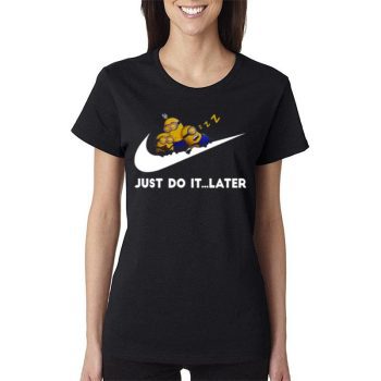 Minions X Nike Cute Sleeping Bob Kevin Dave Just Do It Later Women Lady T-Shirt